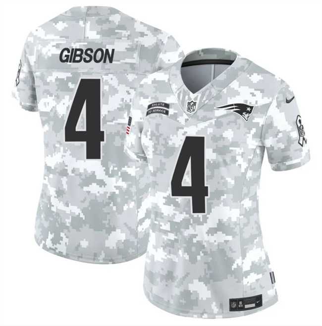 Women%27s New England Patriots #4 Antonio Gibson 2024 F.U.S.E Arctic Camo Salute To Service Limited Stitched Jersey Dzhi->minnesota vikings->NFL Jersey